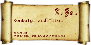 Konkolyi Zsüliet névjegykártya